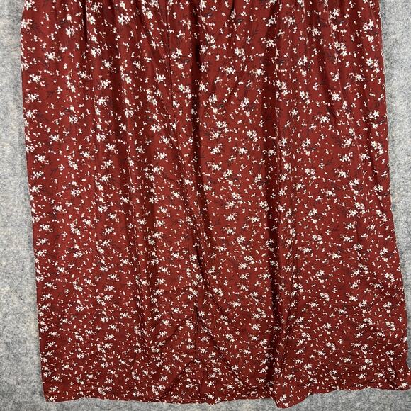 Shein Curve 2XL Red Wide Leg Pants Floral Cross Over Style Drawstring Open Sides - Picture 3 of 10